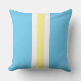 Yellow Aqua Blue Cabana Stripe Kissen