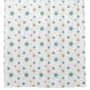 Yellow Aqua Blue Franciscan Sternexplosion Mitte J Duschvorhang