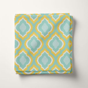 Yellow Aqua und Mint Ikat marokkanisch Stoff