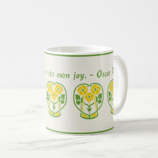 Yellow Art Nouveau Blume Kaffee Tasse