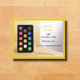 Yellow Art Teacher Tutor - Art-Klasse Visitenkarte