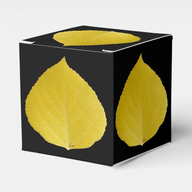 Yellow Aspen Leaf #5 Geschenkschachtel (Vorderseite)