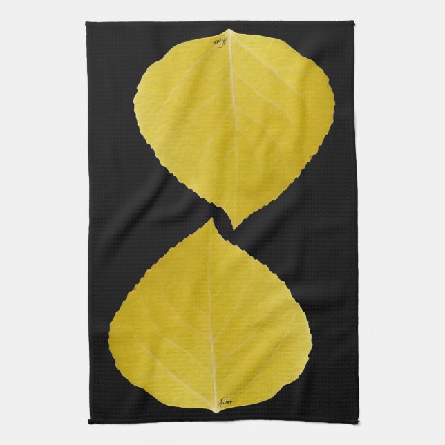 Yellow Aspen Leaf #5 Geschirrtuch (Vertikal)