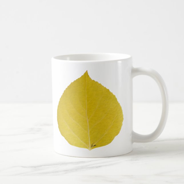 Yellow Aspen Leaf #5 Kaffeetasse (Rechts)
