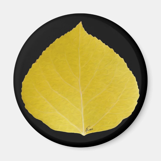 Yellow Aspen Leaf #5 Magnet (Vorne)