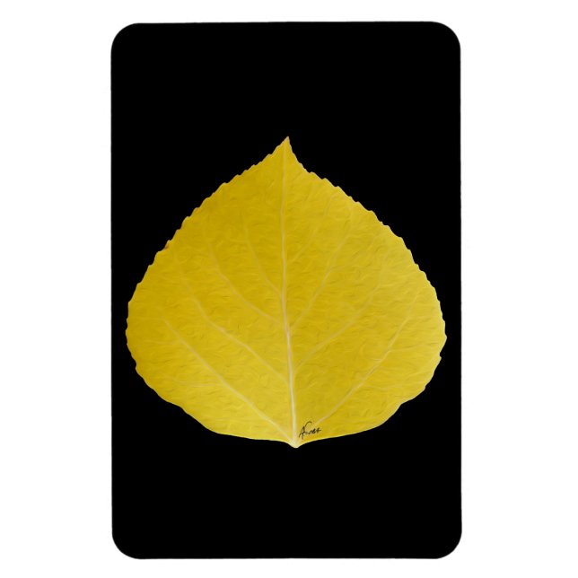Yellow Aspen Leaf #5 Magnet (Vertikal)