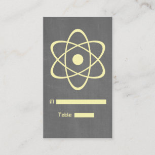 Yellow Atomic Chalkboard-Platzkarte Platzkarte