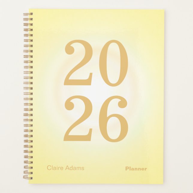 Yellow Aura Big Year Planner Planer (Vorderseite)