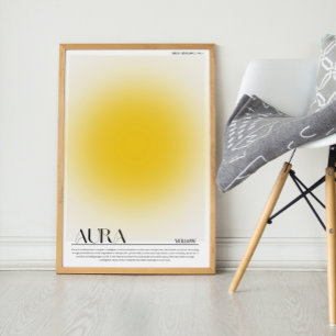 Yellow Aura Poster. Aura Wall Art Poster