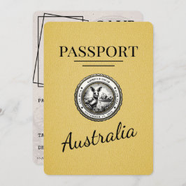 Yellow Australia Passport Save the Date