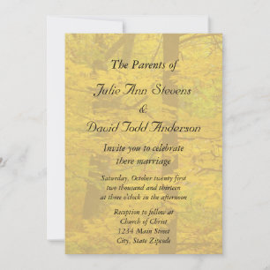 Yellow Autumn Forest Theme Hochzeit Einladung