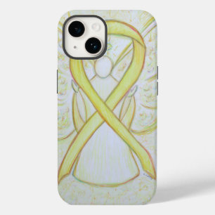 Yellow Awareness Ribbon Angel Custom iPhone Case