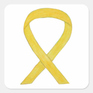 Yellow Awareness Ribbon Art Custom Sticker Decks