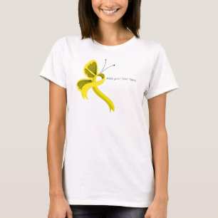 Yellow Awareness Ribbon Butterfly T - Shirt
