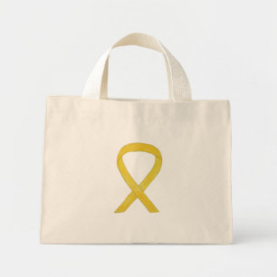 Yellow Awareness Ribbon Custom Art Toag Mini Stoffbeutel