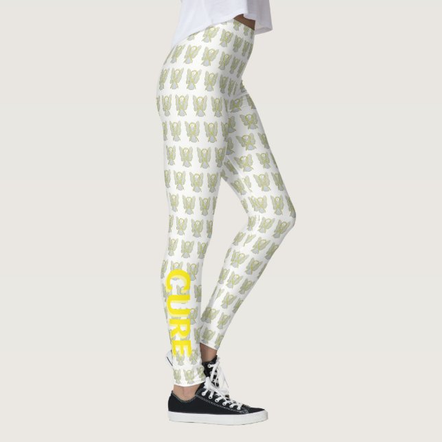 Yellow Awareness Ribbon Hope Cure Custom Leggings (Rechts)