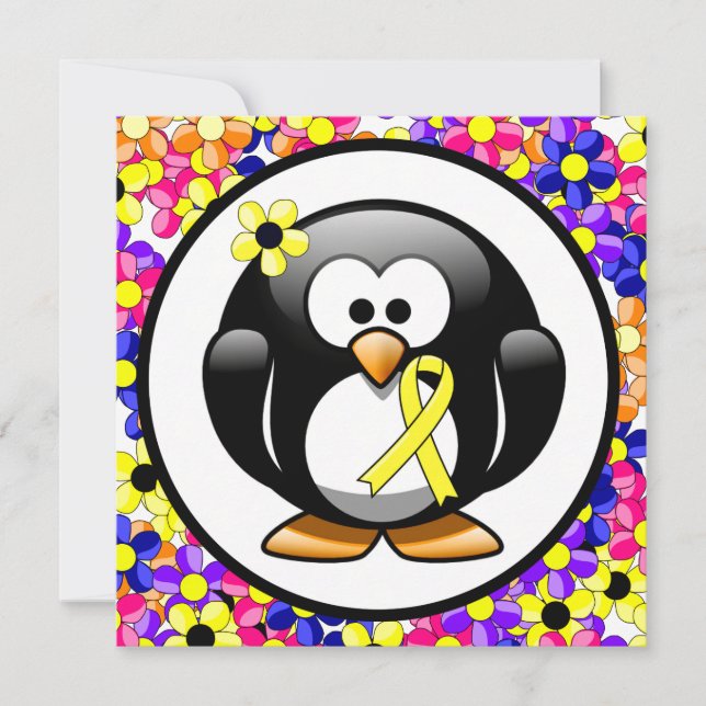 Yellow Awareness Ribbon Penguin (Vorderseite)