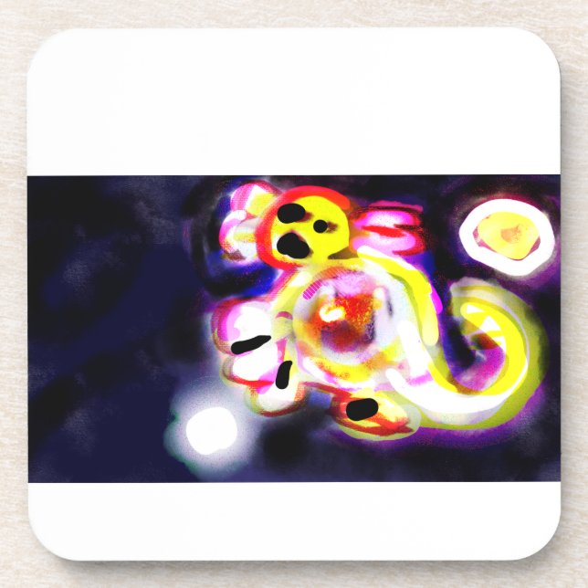 Yellow axolotl fun  getränkeuntersetzer (Vorderseite)