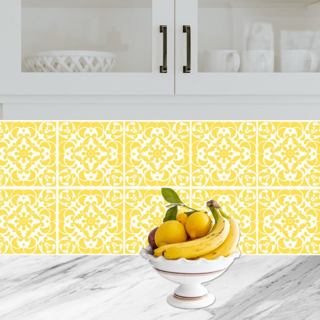 Yellow Azulejos Portuguese Spanish Mediterranean Fliese (Yellow Azulejos Portuguese Spanish Mediterranean Ceramic Tile)