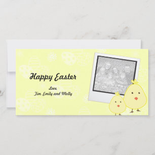 Yellow Baby Chick Easter Foto Cards Feiertagskarte