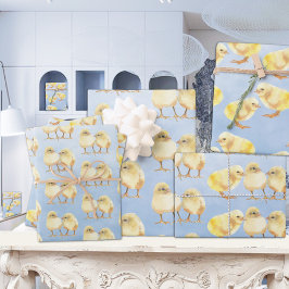 Yellow Baby Chickadee Birds Gender Neutral Baby Geschenkpapier Set