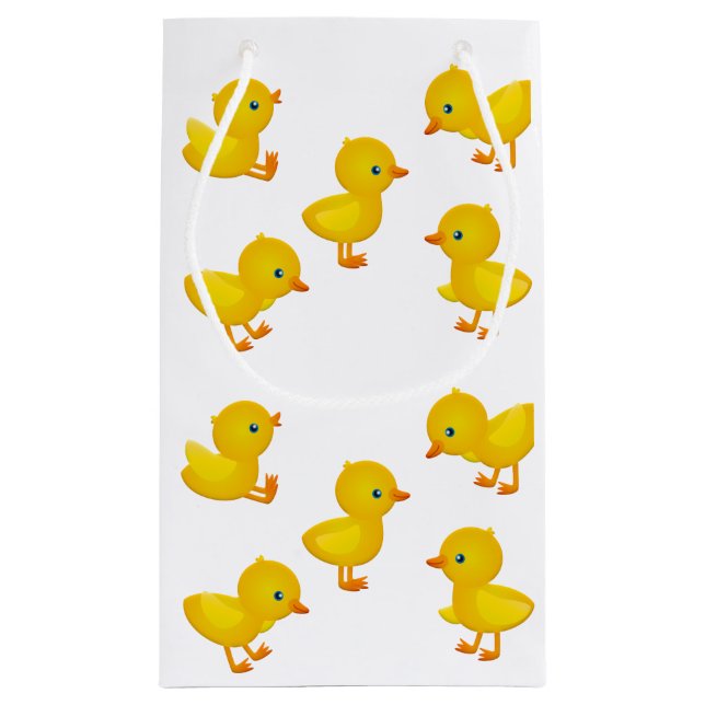 Yellow Baby Chicks Gift Bag Kleine Geschenktüte (Rückseite)