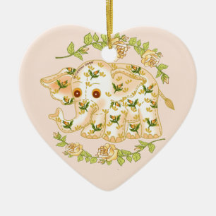 Yellow Baby Elephant Ornament