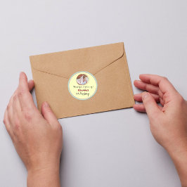 Yellow Baby Girl/Boy Thank You Birthday Runder Aufkleber