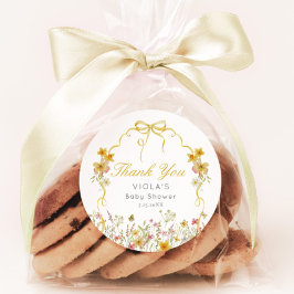 Yellow Baby in Bloom Bow Vielen Dank Runder Aufkleber