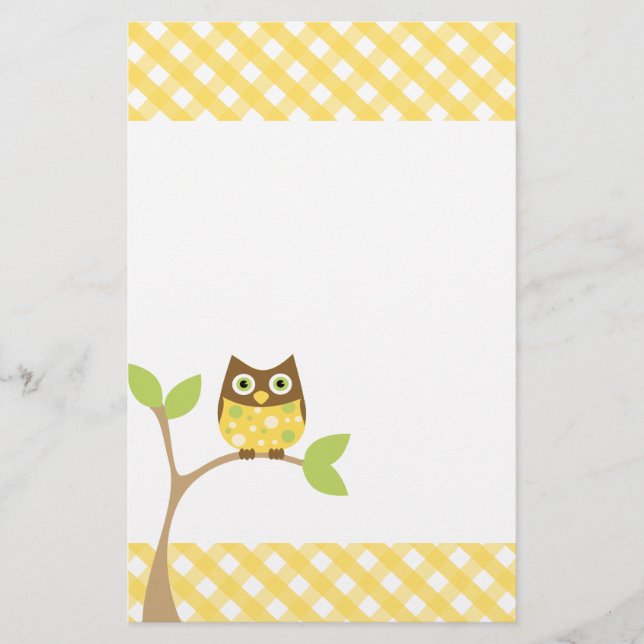Yellow Baby Owl Briefpapier (Vorderseite)