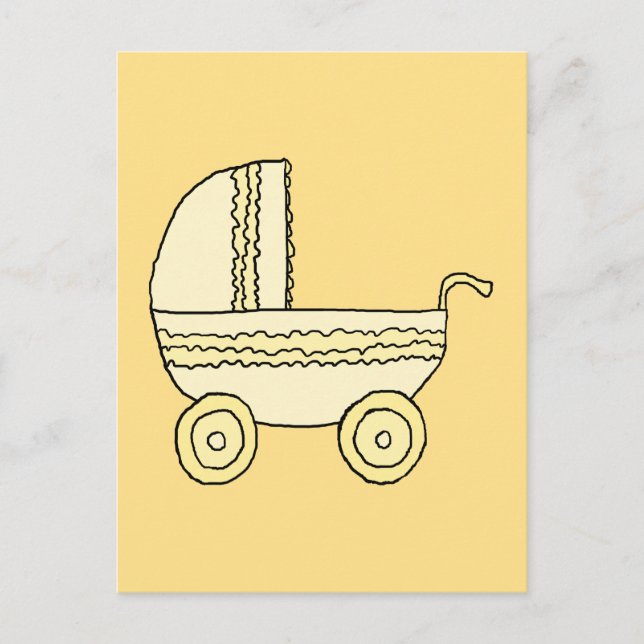 Yellow Baby Pram. Postkarte (Vorderseite)