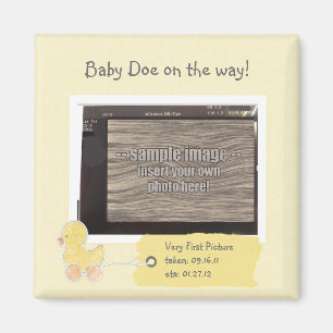 Yellow Baby Ultrasound Foto Custom Duck Magnet