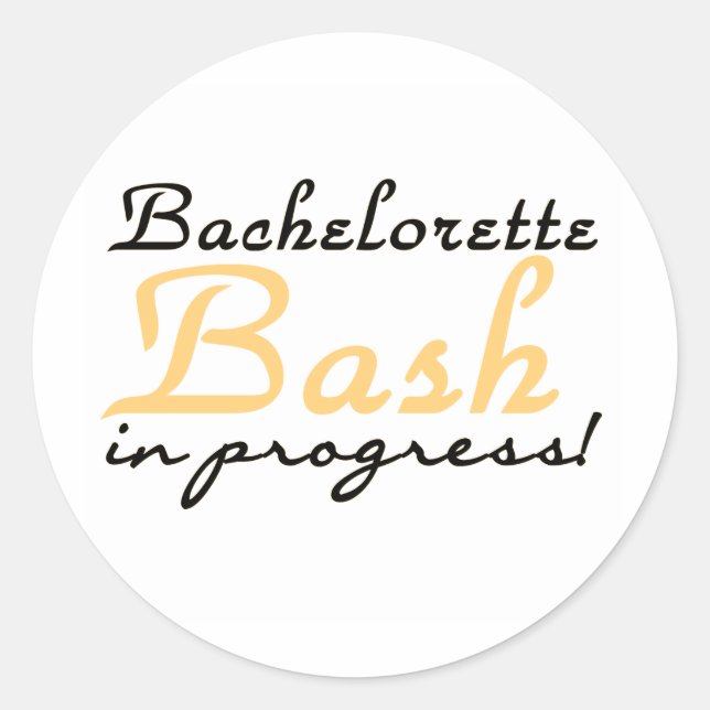 Yellow Bachelorette Bash Runder Aufkleber (Vorderseite)