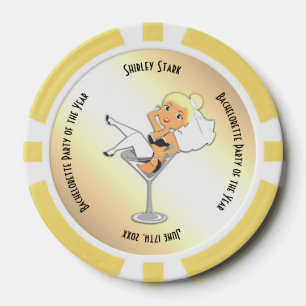 Yellow Bachelorette des Jahres Memento Pokerchips