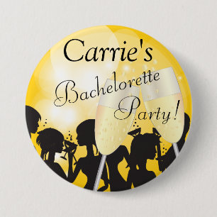 Yellow Bachelorette Diva Girls Night Button
