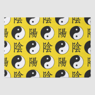 Yellow Background Chinesisches Yinyang-Muster Seidenpapier
