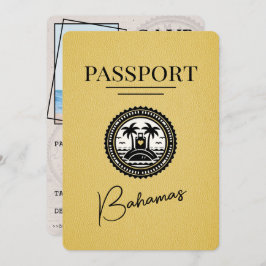 Yellow Bahamas Passport Save the Date