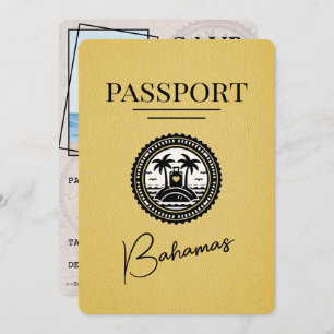 Yellow Bahamas Passport Save the Date