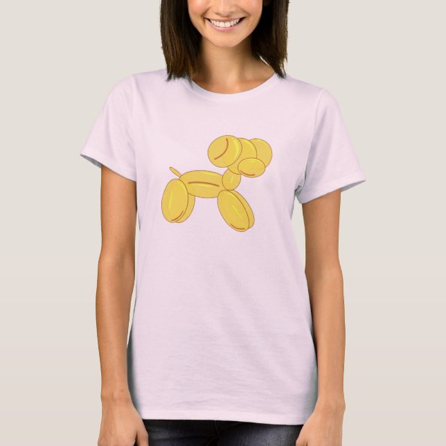 Yellow Balloon Dog Graphic – Pop Art Party Animal  T-Shirt (Vorderseite)