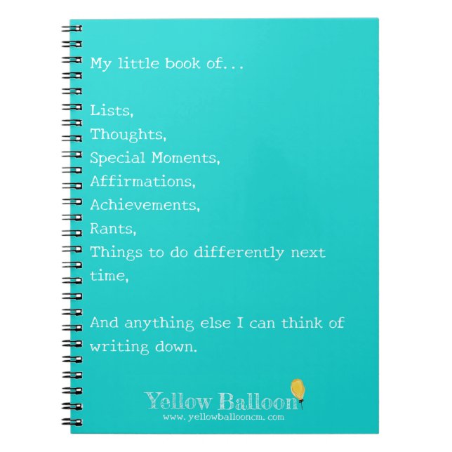 Yellow Balloon Spiral Notebook Notizblock (Vorderseite)
