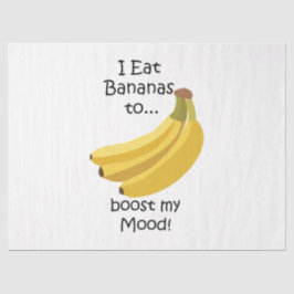 Yellow Banana Fruit Boost My Mood Funny Seidenpapier