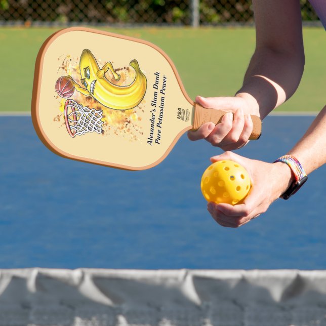 Yellow Banana Slam Dunk Energy Fruitarian Design Pickleball Schläger (InSitu)