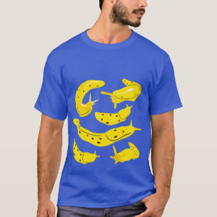 Yellow Banana Slugs Collage Illustration Grafik T-Shirt