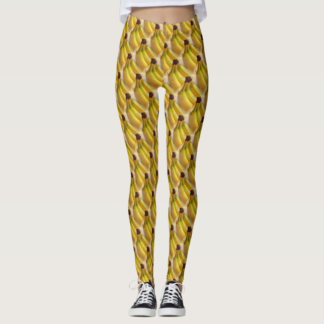 Yellow Bananas Muster Funny Leggings (Vorderseite)
