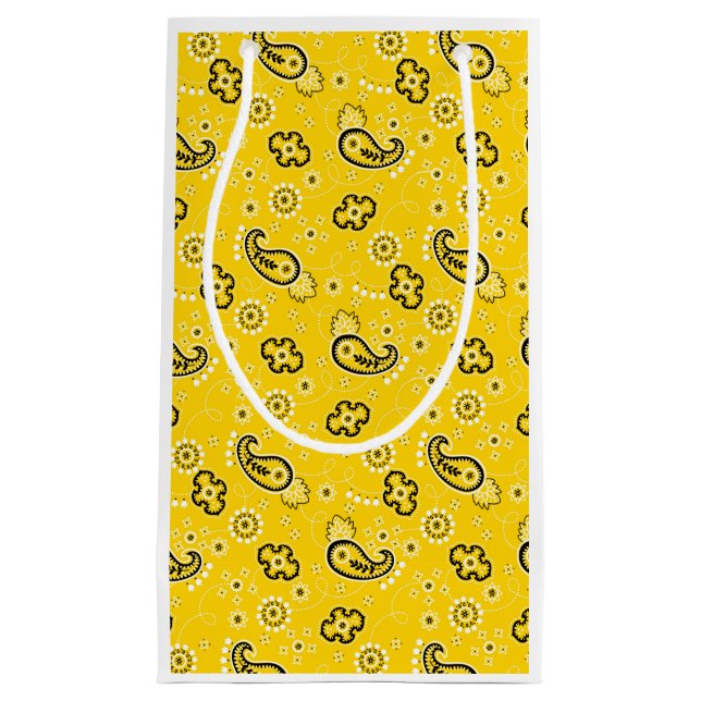 Yellow Bandana Moderner Cowboy Western Außengenuss Kleine Geschenktüte (Vorderseite)