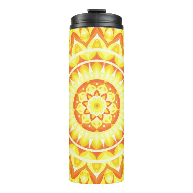 Yellow Base Mandala Thermosbecher (Vorderseite)