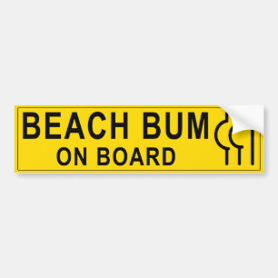 Yellow Beach Bum für Männer an Bord Autoaufkleber