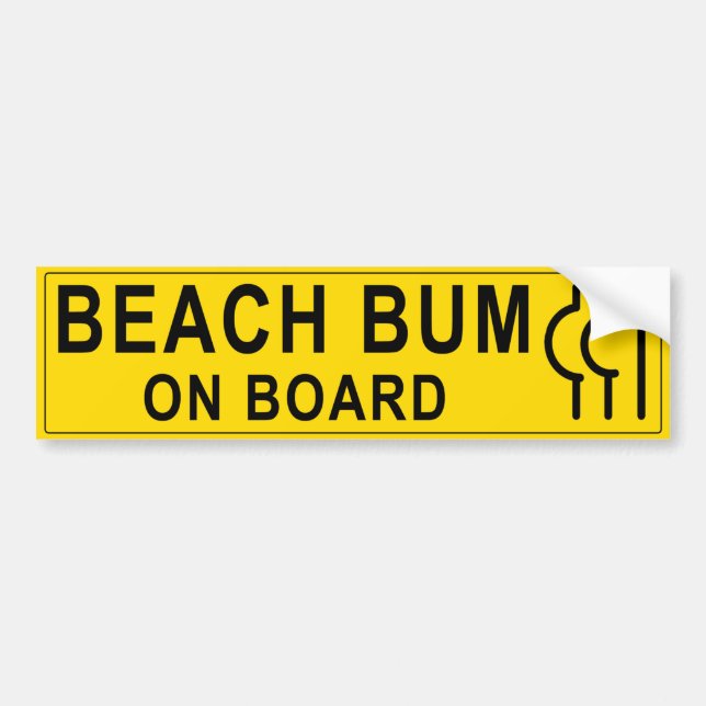 Yellow Beach Bum für Männer an Bord Autoaufkleber (Vorne)