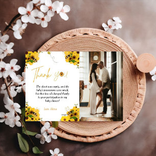 Yellow Bee Baby Dusche Thema danke Karte