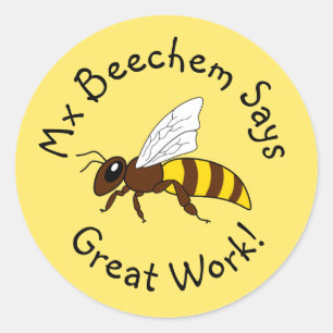 Yellow Bee Great Work Stickers